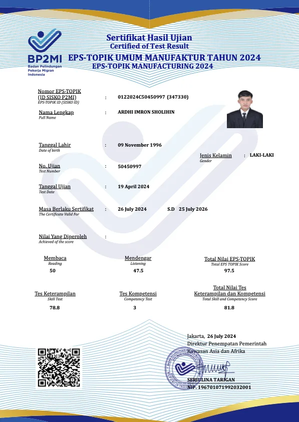 Sertifikat Kelulusan 2024